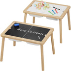 Ogears Sensory Table, Kids Activity Table, Wooden Play Table with Bins, Montessori Table, Chalk Board and Whiteboard