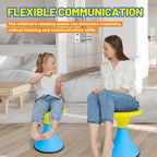 AOBOTE Kids Wobble Swivel Stool, 15.7" Height Wiggle Stool for Ages 6+, 360° Rotatable Active Learning Chair, Flexible Seating for Classroom & Home, Improves Posture & Focus, Blue