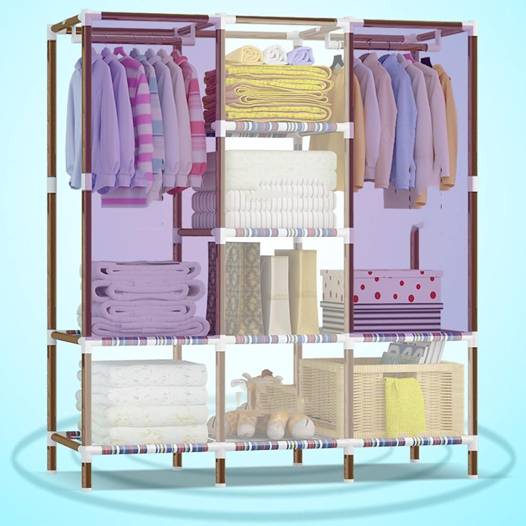 Wardrobe Organiser Durable Wardrobe Storage Thickened Steel Pipe Strong Load-Bearing Tear Resistant Wardrobe Assembly Storage Hang Used for Bedroom Dorm Room (Color : 175X46