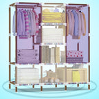 Wardrobe Organiser Durable Wardrobe Storage Thickened Steel Pipe Strong Load-Bearing Tear Resistant Wardrobe Assembly Storage Hang Used for Bedroom Dorm Room (Color : 175X46