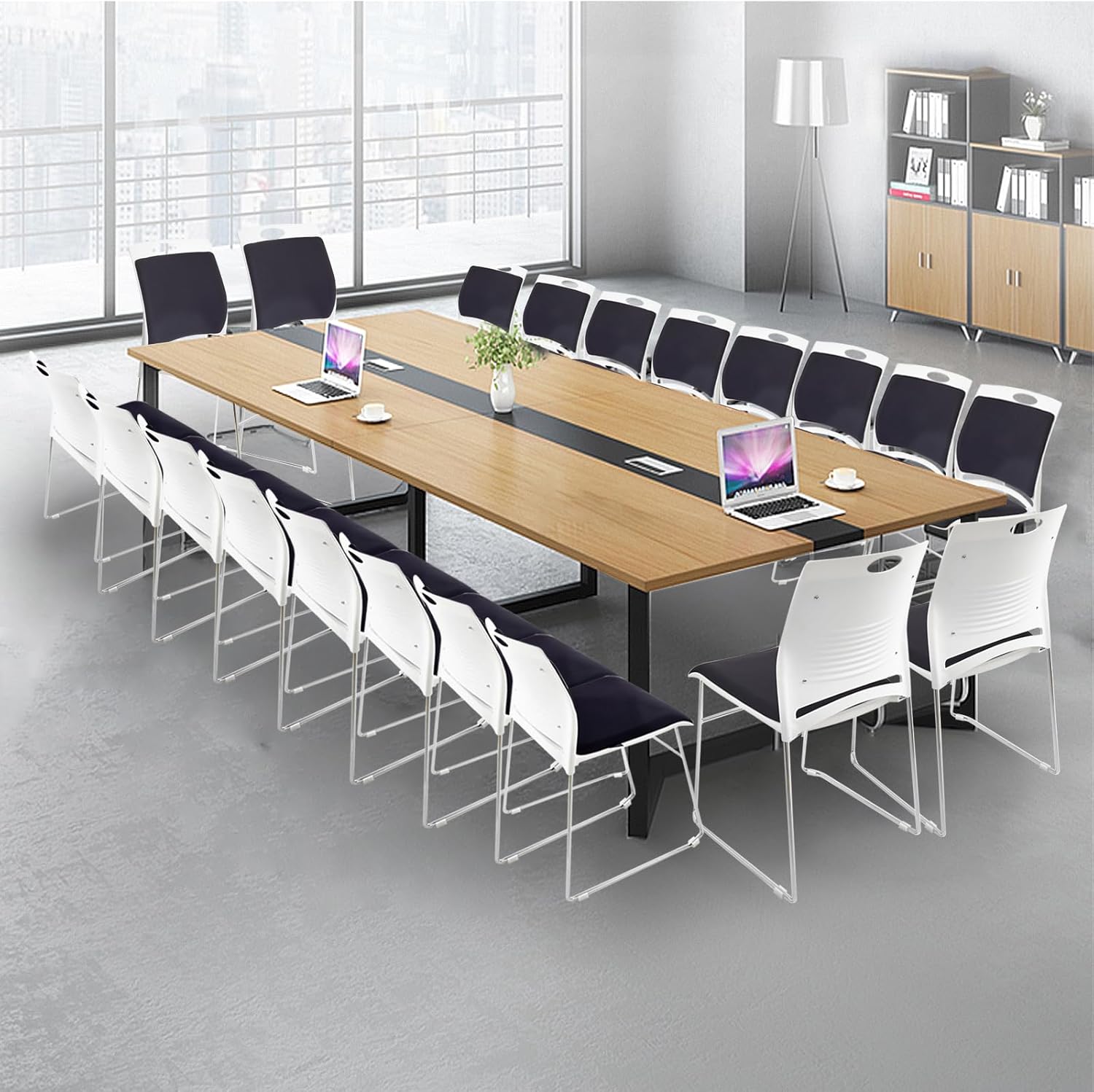 20 Pack Stacking Chairs with Padded Seat 1102 lbs Stackable Office Guest Chairs with Metal Sled Base Lobby Waiting Reception Chair for Cafeteria Library Church Banquet Halls Training Room