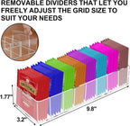 Acrylic Tea Bag Organizer, Clear Small Tea Packet Storage Box Clear Holder with 8 Slot, for Drawer, Countertop, Pantry, Kitchen, Cabinet, Shelf, 1 Pack (Removable partition)
