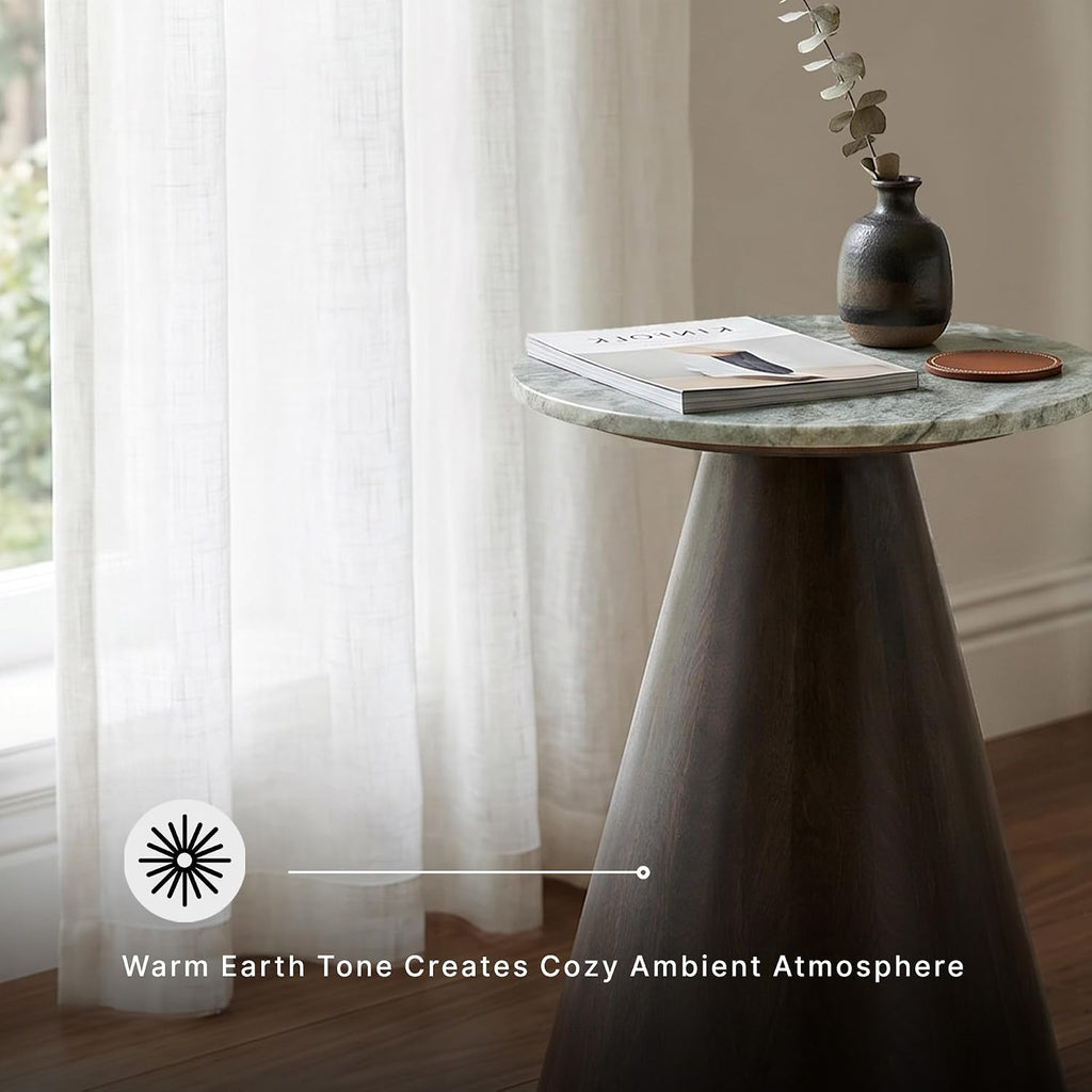 Signature Design by Ashley Waltnor Casual Accent Table with Marble Top, Gray & Dark Brown