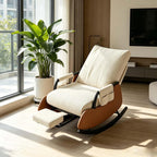 Reading Nook Rocking Chair with Foot Stool,Folding Rocking Chair | Foldable Multi-Angle Recline Indoor Rocker
