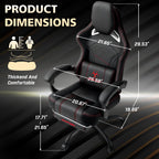 Big and Tall Gaming Chair with Massage and Pocket Spring Cushion,Gamer Chairs for Adults 400lb Weight Capacity, Video Game Chair with Headrest and Lumbar Support (Black)