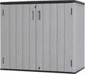 Mrosaa Large Outdoor Storage Box,Resin Sheds&Outdoor Storage Waterproof/Lockable,Outdoor Storage Cabinets for Balcony,Garage,Backyard (37Cu.ft-Pale Grey)
