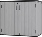 Mrosaa Large Outdoor Storage Box,Resin Sheds&Outdoor Storage Waterproof/Lockable,Outdoor Storage Cabinets for Balcony,Garage,Backyard (37Cu.ft-Pale Grey)