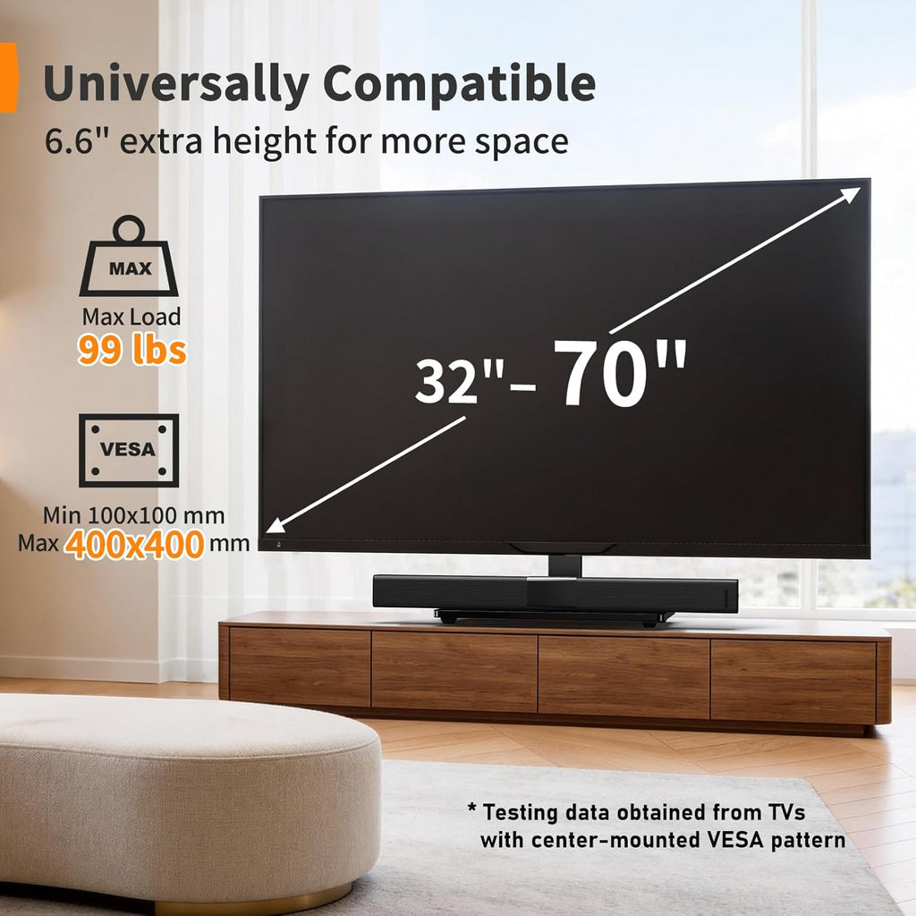 Perlegear Universal TV Stand with Power Outlet, Swivel TV Stand for 32-72 inch TVs up to 99 lbs, TV Base with Tempered Glass Base, Height Adjustable TV Mount Stand Max VESA 600x400mm PGTVS48