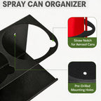 2 Pack Wall-Mounted Spray Bottle Holder, Heavy-Duty Steel Black Aerosol Can Storage Rack with 10 Holes, Spray Paint Can Organizer for Garage, Shop, Home, Tool Trailer & Service Truck