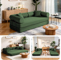 79" Corduroy Sofa Bed, Boneless Couch in a Box with 2 Pillows, High-Density Foam 4-in-1 Foldable Sleeper Futon Loveseat for Small Spaces, No Assembly, Side Pockets, Hex Arm Hunter Green