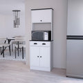 Addison White and Black 2-Cabinet Kitchen Pantry