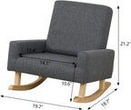 Baby Rocking Chair, Toddler Chair,Kids Sofa,Sofa for Children,Linen Fabric and Solid Shaky Foot,Kids Rocking Armchair for Unisex Children Using,Birthday Gift (Grey)