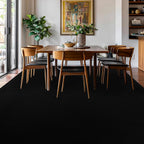 qulint Black Rug for Living Room, 8x10 Washable Rug for Bedroom with Thickened Memory-Foam, Modern Minimalist Large Carpet Solid Comfy Non Slip Carpet for College Dorm Dining Room Classroom Home Decor