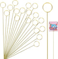 20Pcs Place Card Holder, Metal Floral Place Card Holder, Gold Table Number Holders, Round Shape Flower Pick Clips, Gold Metal Card Picture Holder Pick, Floral Gift Card Holder Clips for Wedding P