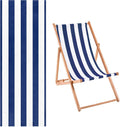 M METERXITY Beach Sling Chair Replacement Canvas, 16x44.5 Inch Folding Lounge Chair Fabric for Beach/Sunbathing/Courtyard/Garden, Outdoor Furniture Cloth [Striped Dark Blue, Only Replacement]