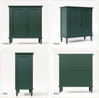 ARTPOWER Sideboard Buffet Cabinet with Storage, Retro Wood Accent Cabinet with 2 Doors, Credenza with Adjustable Shelves for Living Room, Dining Room, Entryway, Green