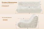 Bean Bag 3-Seater Chair Big Sofa Beanbag Chair for Adults Fireside Chair Bean Bag Lounger with Memory Foam Filled for Home,Apartment or Gaming Venue（Beige Plush）