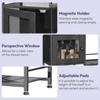 SWTYMIKI Coffee Bar Cabinet for Home - Farmhouse Coffee Stand Station Multi-Purpose Storage Cabinet with Adjustable Feet, Drawers - Kitchen Bar Table for Living Room, Corner, Small Space, Black