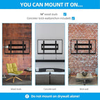 HOME VISION TV Wall Mount Fixed for Most 26-65 Inch Flat/Curved TVs with Max VESA 400X400mm up to 99Lbs Fits 16 Inch Wood Studs, Universal Low Profile Wall Mount TV Bracket, Space Saving HV8401