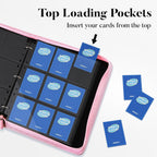Fabmaker 9 Pocket Card Binder, Premium Trading Card Binder Holds 756 Cards, PU Cover 3 Ring Zipper Card Binder, Portable Baseball Card Binder, Collection Album for Game & Sport Cards, Black