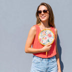 6PCS Floral Round Foldable Hand Fan, 6 Styles Round Folding Fan Japanese Cooling Fans Portable Handheld RoundFans for Indoor & Outdoor Travel Events Party Festival