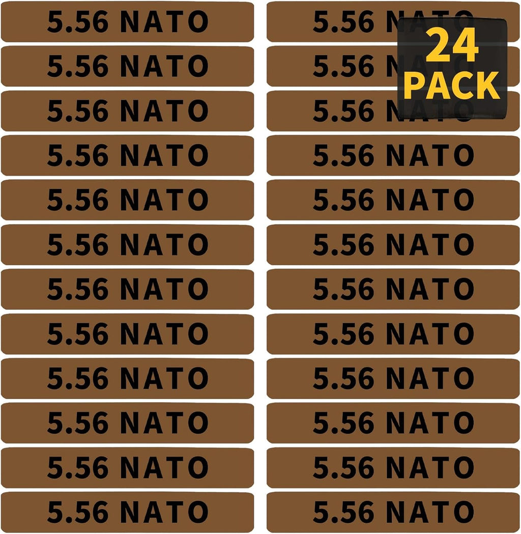 24 Pack Miaozhun 5.56 NATO Magazine Marking Bands 5.56 Magazine Caliber Identification(Coyote Brown-Black)