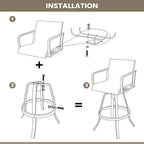 Pellebant 30" Outdoor Bar Stools 6 Pcs, Swivel Bar Height Chairs with Sunbrella Fabric & Aluminum Frame, Rust-Proof Patio Barstools for Outside, Augustine Oyster