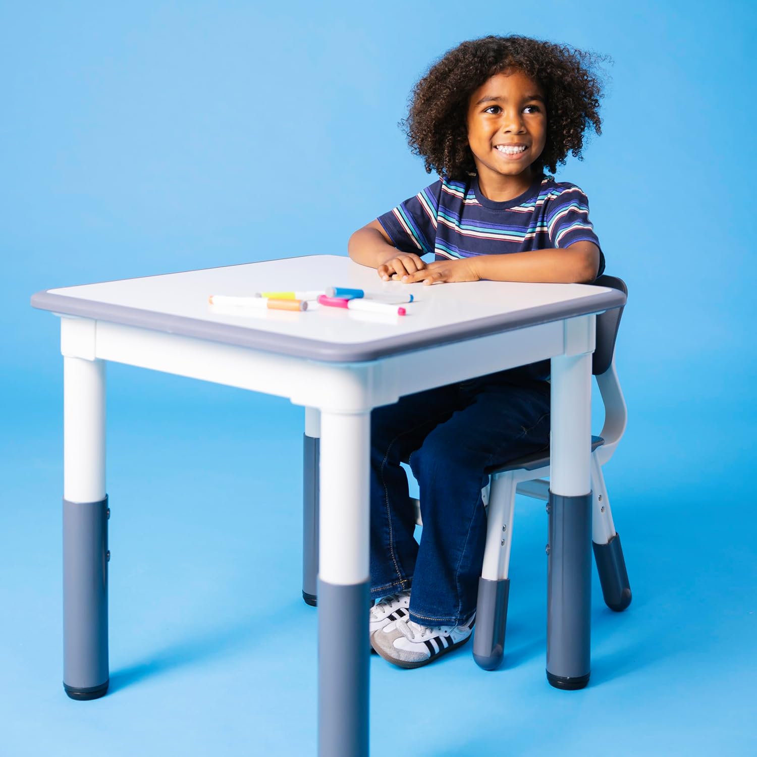 Back2School Express Adjustable Height Toddler Chairs, Kids Furniture, Grey, 2-Pack
