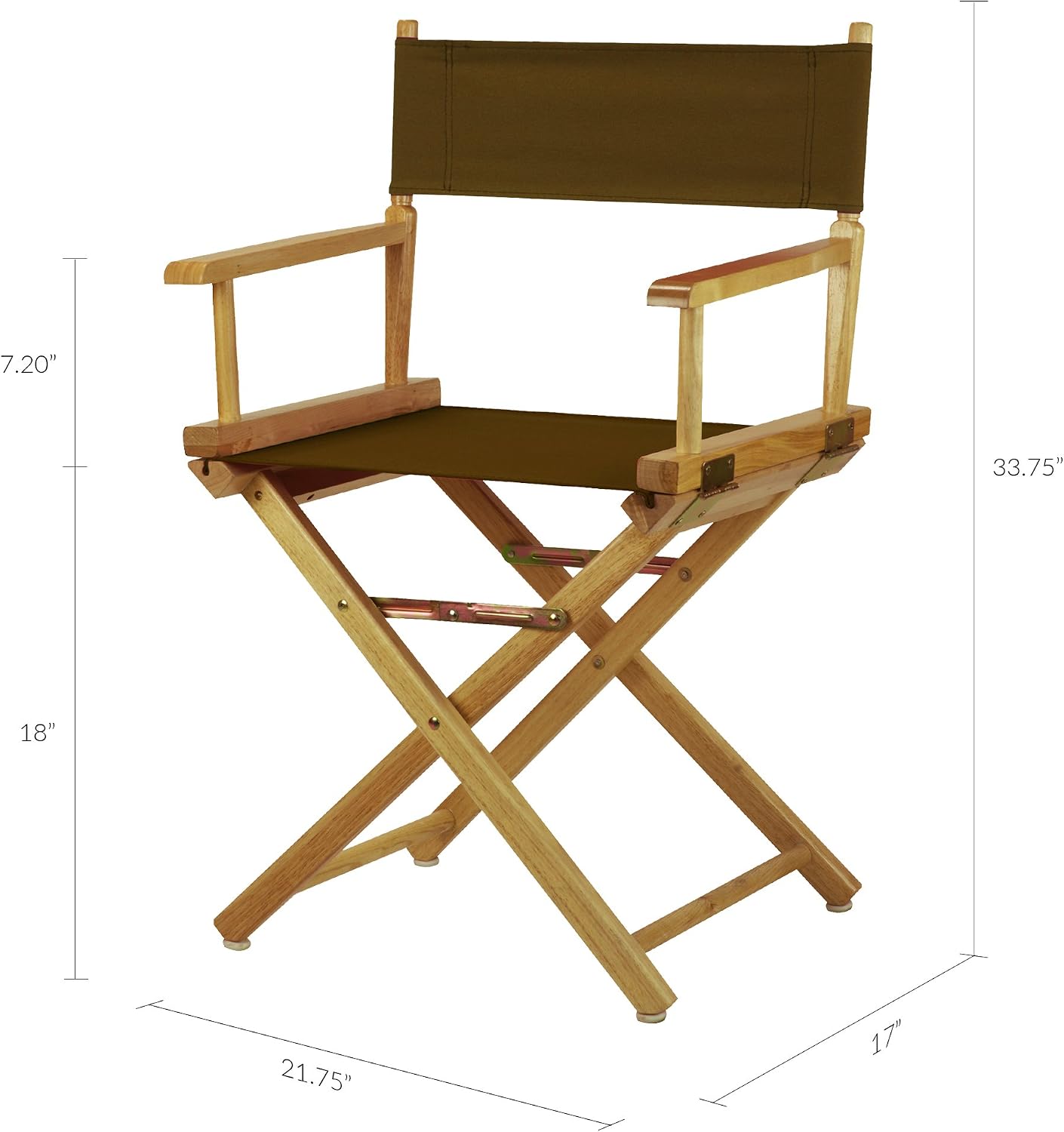 Casual Home 200-00/021-45 Director's Chair Canvas 18" - Classic Height Natural Frame/Brown