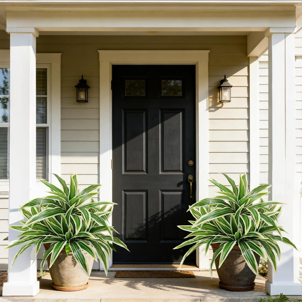 3Pcs Fake Ferns, Faux Outdoor Plants UV Resistant,3D Real Touch Fake Plants Total 60 Blades,Weatherproof Artificial Plants Outdoor Indoor for Garden Porch Home Office Decor