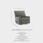 Signature Design by Ashley Seyler Lane Urban Rocking One Pull Recliner with Adjustable Backrest, Gray