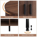 Giantex 47'' Fluted Sideboard Buffet Cabinet with Tambour Sliding Doors, Coffee Bar Console Table w/Metal Legs, Mid Century Storage Credenza Cabinet for Kitchen Dining Room Living Room (Walnut)
