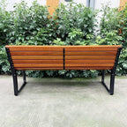 Patio Benches for Outdoors Nordic Outdoor Park Bench with Backrest Metal Square Garden Viewing Seat Beach Chair Shopping Mall Rest Garden Benches for Outdoors