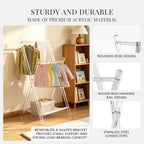 Acrylic Coat Rack Stand with Shelf, Foldable Clear Coat Hanger Stand, Modern Acrylic Hall Tree for Entryway, Bedroom, Living Room, Sturdy & Easy to Assemble