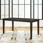 Signature Design by Ashley Haddigan Casual Counter Height Dining Extension Table with Distressed Finish, Dark Brown