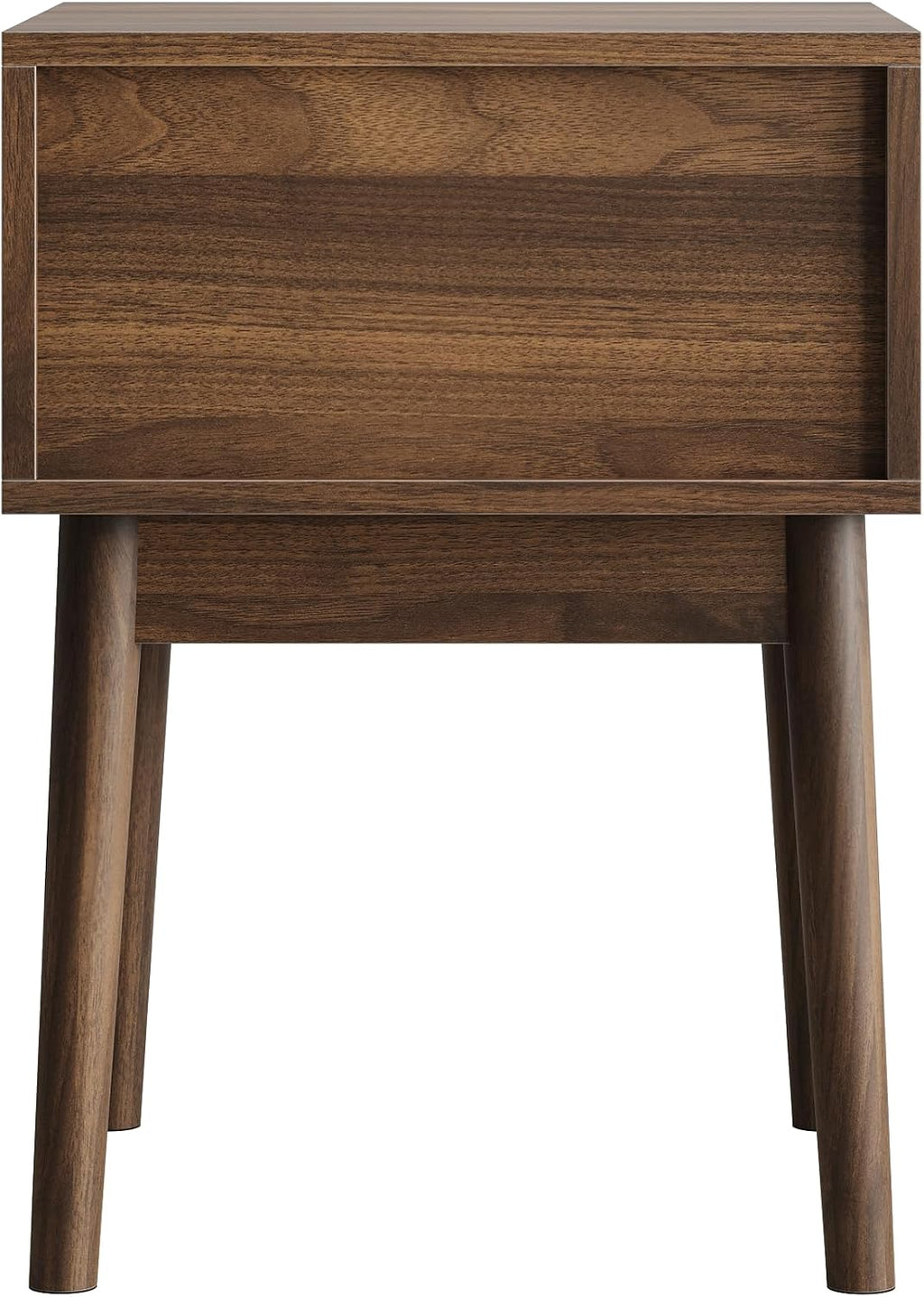 Mid Century Modern Nightstand Set of 2,Side Table with Storage Drawer,Bedside Table for Living Room Bedroom,Walnut