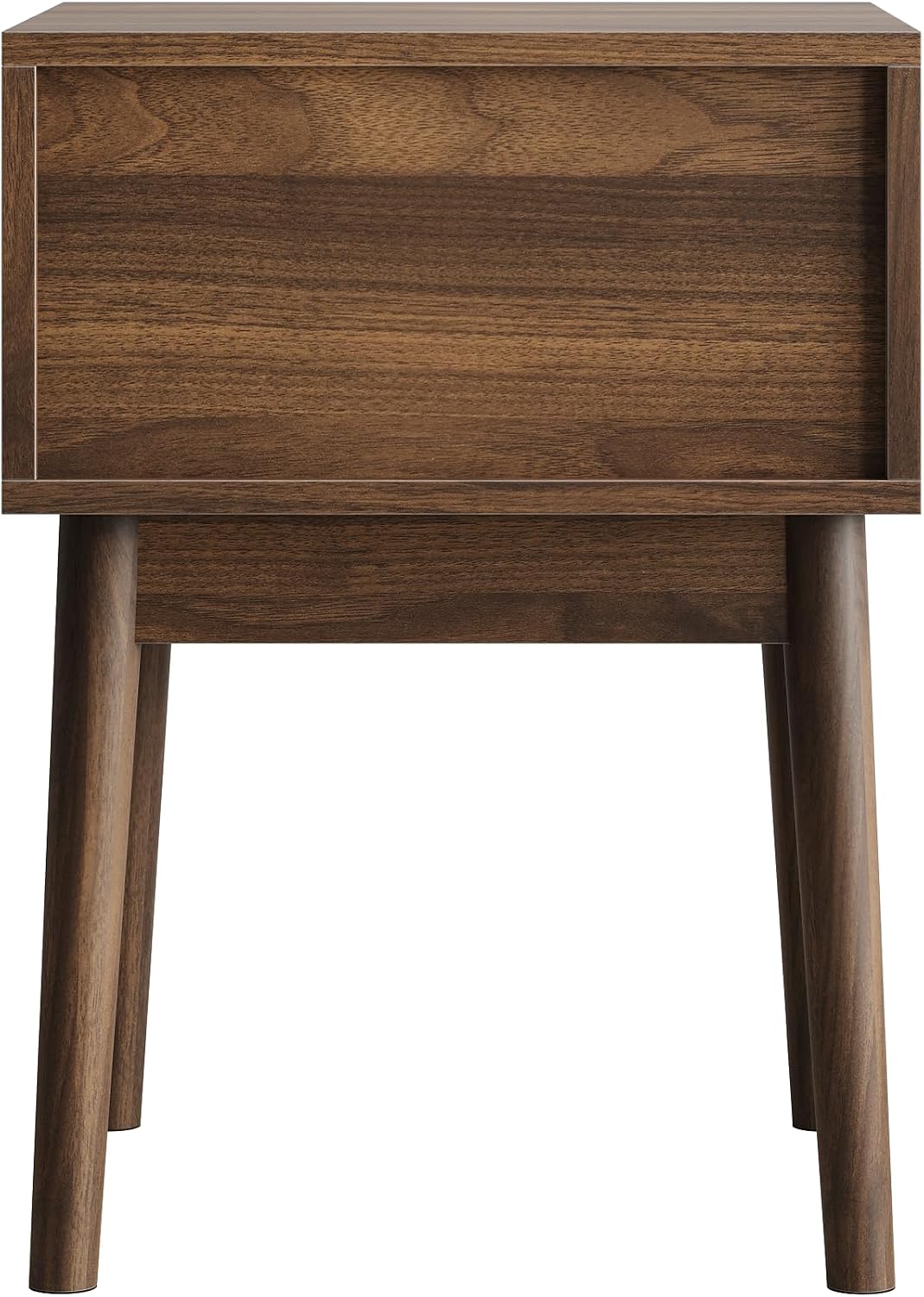 Mid Century Modern Nightstand Set of 2,Side Table with Storage Drawer,Bedside Table for Living Room Bedroom,Walnut