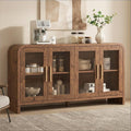 59" Sideboard Buffet Cabinet with Storage, Sideboard Cabinet with Adjustable Shelves & 4 Glass Doors,Coffee Bar Console Table for Kitchen, Living Room, Entryway (Dark Burl)