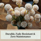 Fake Flowers in Vase for Centerpieces, Faux Flowers in Modern Ceramic Vase Set of 3 with 8 Artificial Autumn Chrysanthemums Artificial Decorative Swags