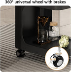 End Table Dorm Side Table Couch Bedside - 3-Layer Nightstand with Wheels for Living Room, Bedroom & Home Office - Versatile Accent Table, Prevents Falling, Portable & Functional