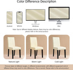 SyMax Dining Chairs Set of 4, Faux Leather Upholstered Dining Room Chairs, Modern Parsons Kitchen Chairs with Wood Legs, Cream(Only Chairs)