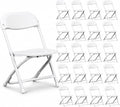 TentandTable Kids Folding Plastic Chair with Metal Frame, Lightweight Stackable Toddler Chairs for Classroom Table Desk Parties Events Weddings and Home Use, White Pack of 20 Chairs