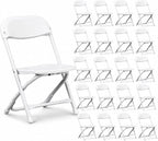 TentandTable Kids Folding Plastic Chair with Metal Frame, Lightweight Stackable Toddler Chairs for Classroom Table Desk Parties Events Weddings and Home Use, White Pack of 20 Chairs