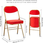 Folding Conference Chair with Faux Leather Cushion Backrest Comfortable and Durable Red Plating(Black Plating)