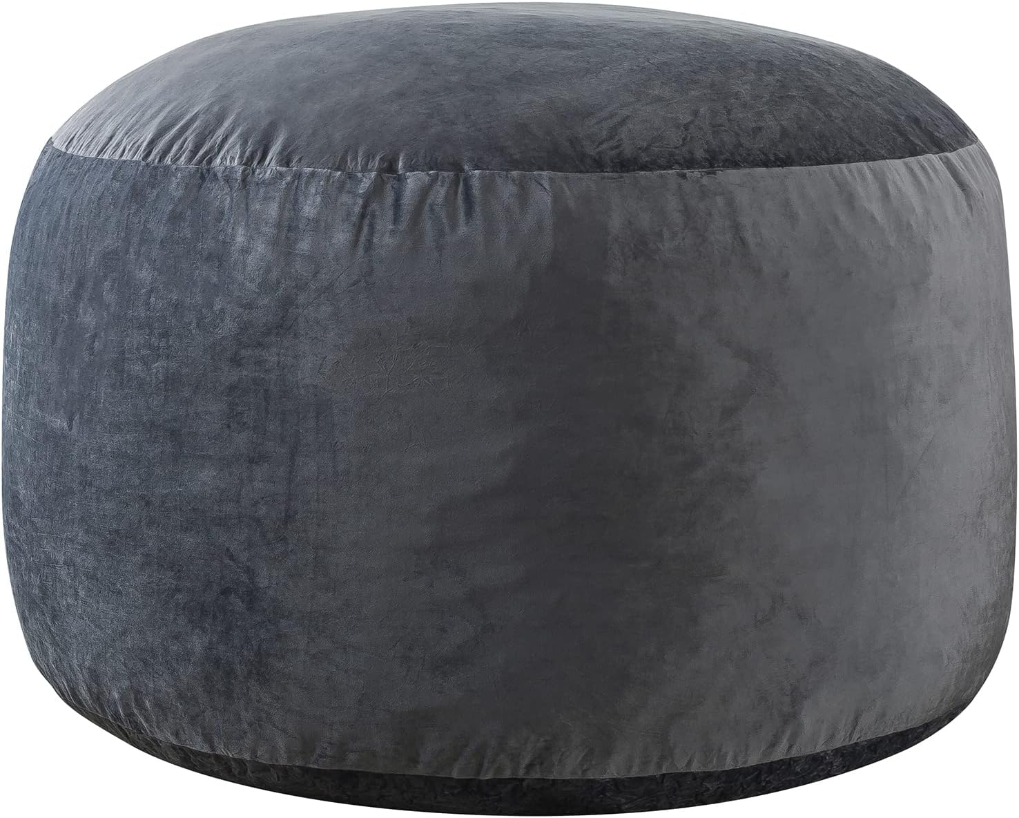 WhatsBedding 3 ft Bean Bag Chair,Large Bean Bag Chairs for Adults with Memory Foam Filling,Lazy Bean Bag Sofa for Living Room,Ultra Soft Velvet Fabric,Pull-Handle,Side-Pocket - 3 Foot,Dark Grey