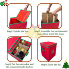 Large Christmas Nutcracker Storage Container with Adjustable Dividers，16.5in Tall Xmas Ornament Storage Box Can Hold 9 Nutcracker & Figurine for Holiday Decor Storage