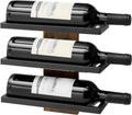 Hoctieon 3-Tier Wall Mount Wine Rack, Wall Mounted Wine Bottle Racks for Display and Storage, Hanging Bottle Holder, for Living Room, Dining Room, Bar, Wine Cellar, Rustic Brown