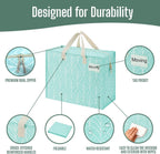 VENO 4 Pack Heavy Duty Moving Bags, Storage Bags, Packing Supplies, Top Zipper, Storage Totes for Camping, Clothes, Bedding, Comforters, Pillows (13 Gallon,Evergreen, 4 Pack)