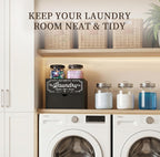 Laundry Pods Container and Dryer Sheet Holder for Laundry Room Organization&Decor, Detergent Powder Container Include 2 Plastic Jars with Lids for Powder, Pods, Scent Booster Beads
