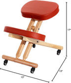Massage Ergonomic Kneeling Chair, Adjustable Height Posture Stool for Home and Office - Neck and Back Pain Relieving | Spine Tension Relief- Thick Comfortable Cushions (Cinnamon)